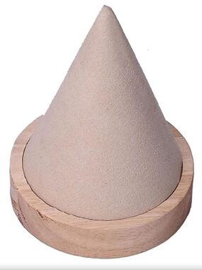 Beige Wooden Cone Bracelet Display Stand Holder for Bangle, Watch, Anklet